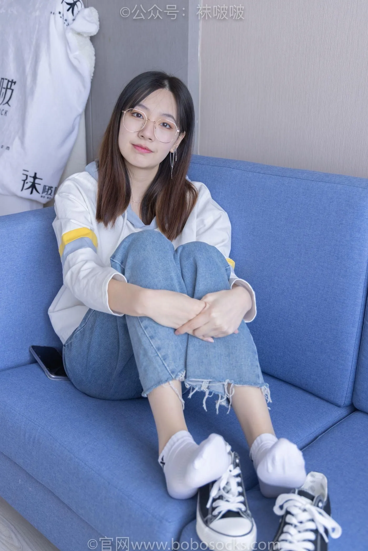 [BoBoSocks袜啵啵]NO.080 小甜豆-帆布鞋、白棉袜、肉丝（花絮版） [140P]插图4